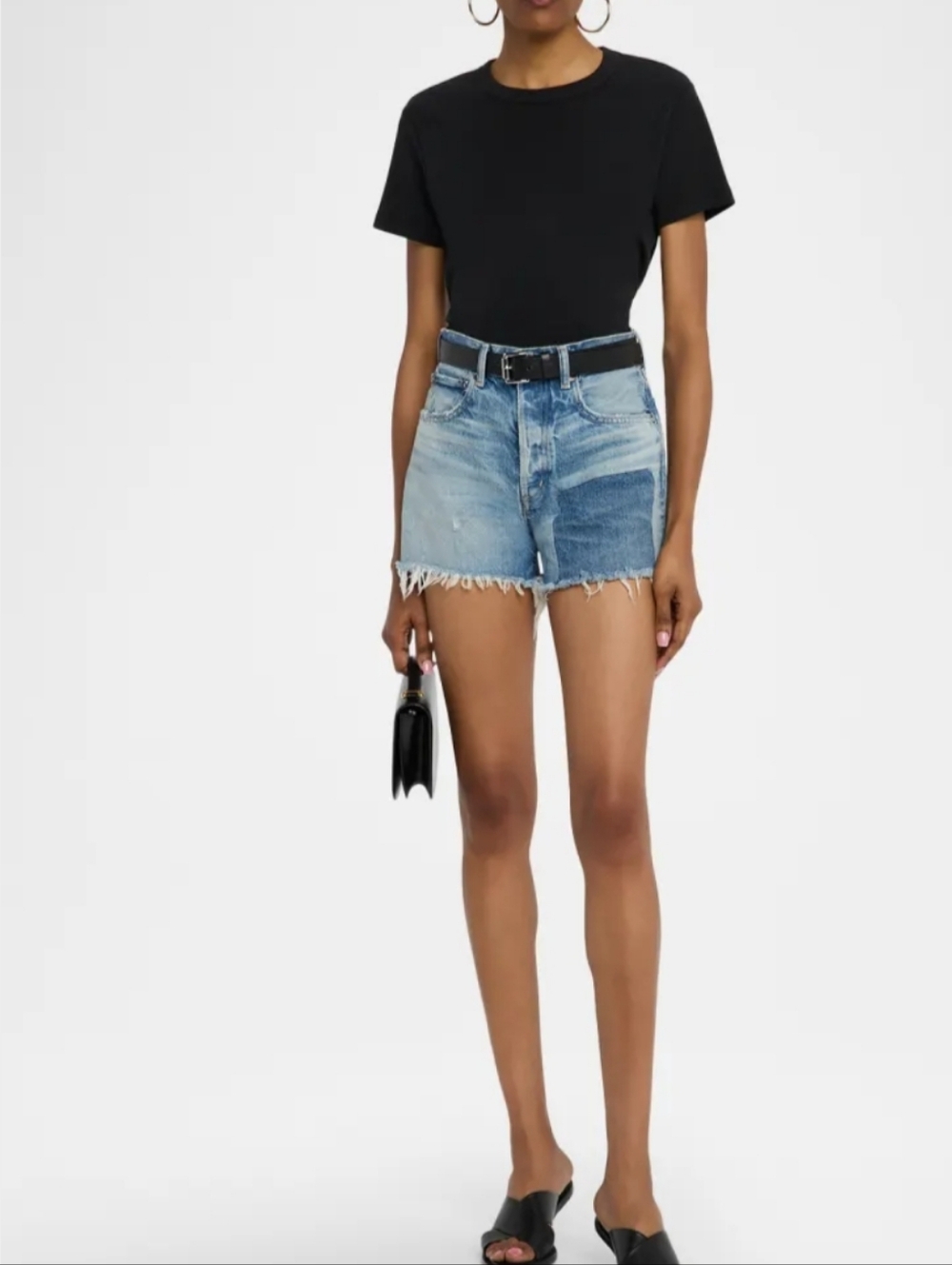 MOUSSY VINTAGE Cheswold Distressed Denim Shorts Blue Cutoff Women's 30 Festival